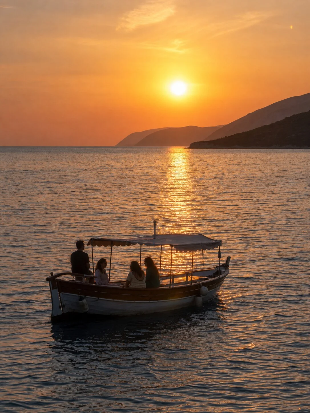 Sunset cruise, Albanian Riviera