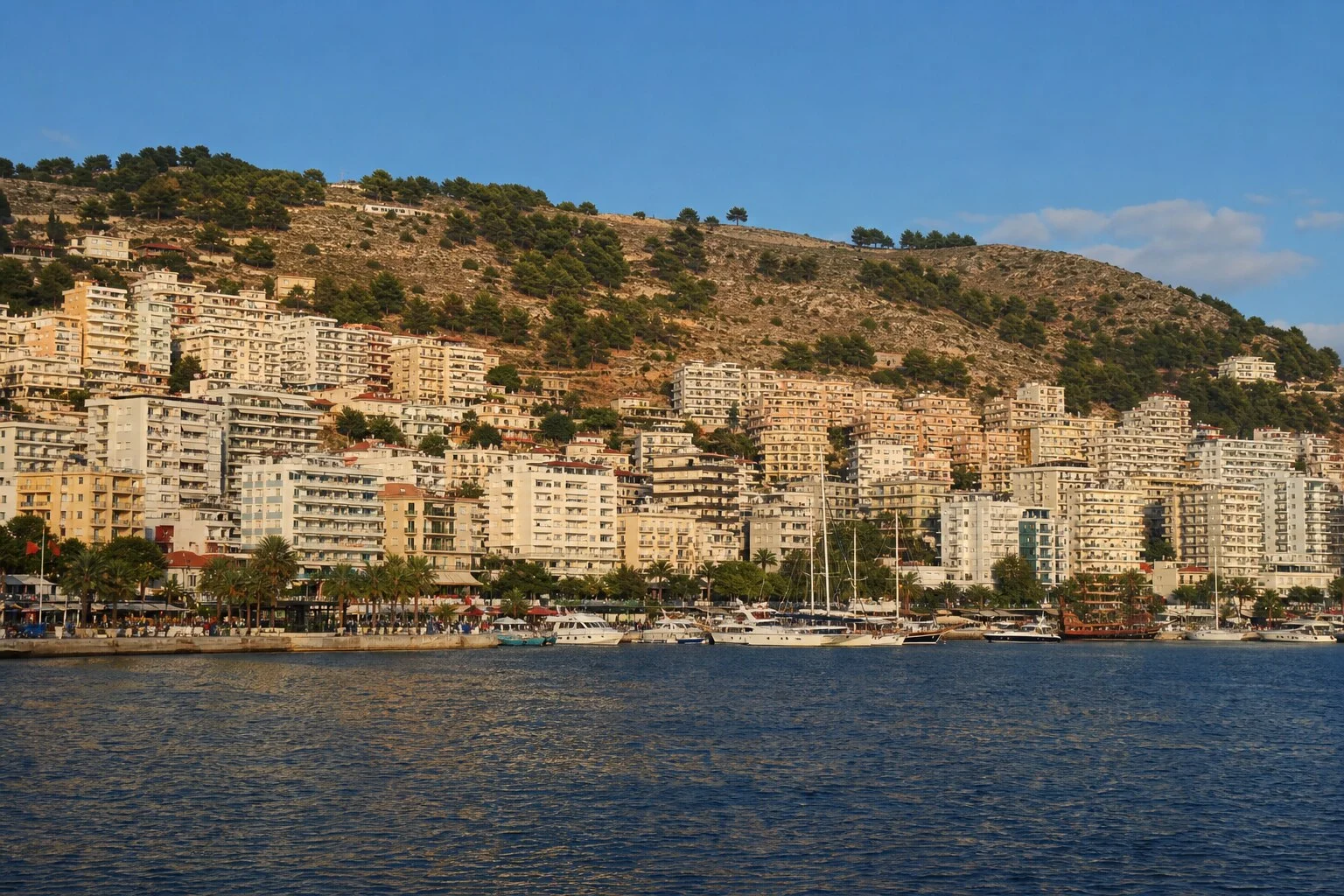 Saranda city and harbour, Albania